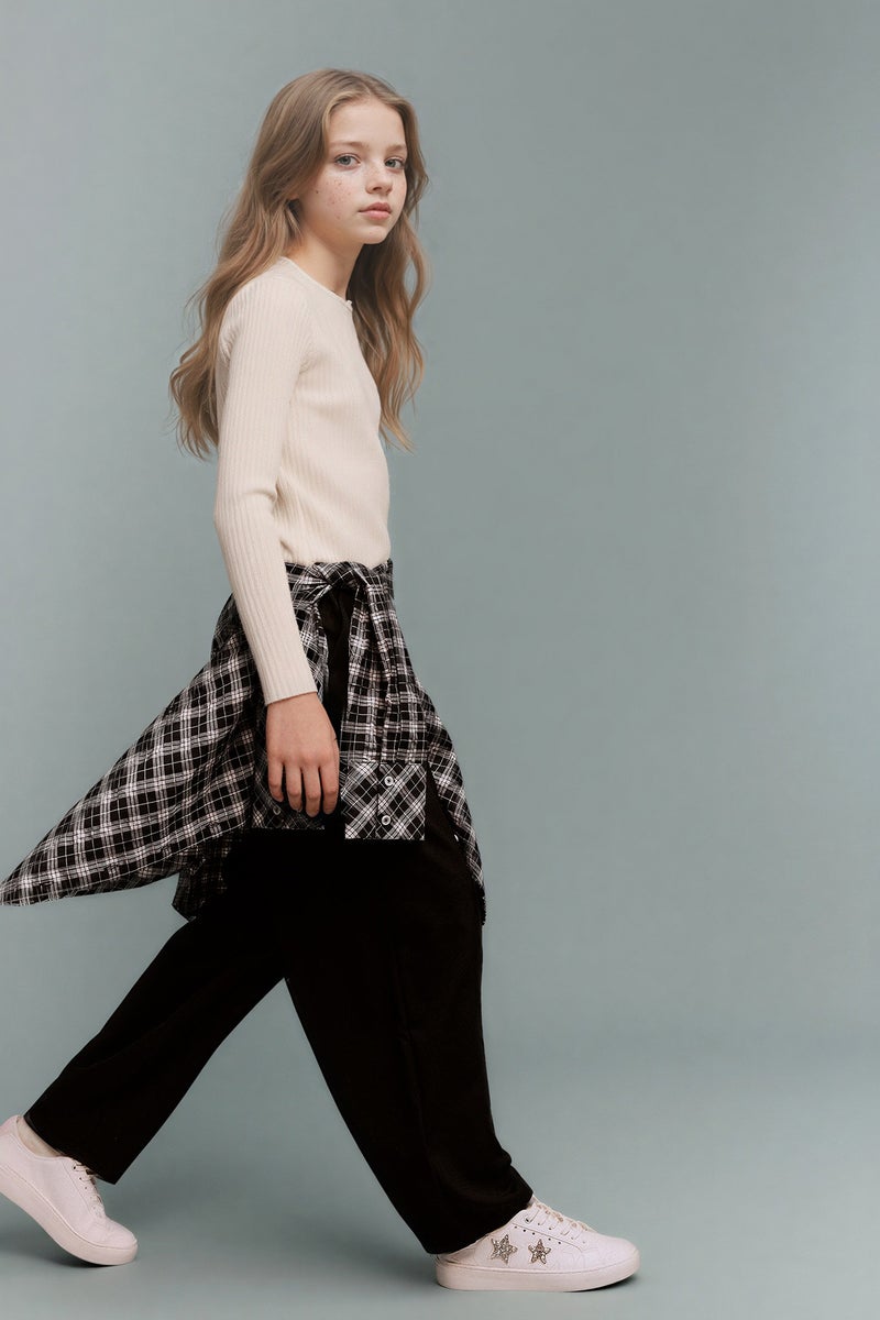 DeFacto Black Girl Girl Balloon Fit Elastic Waist Trousers Casual - Image 3